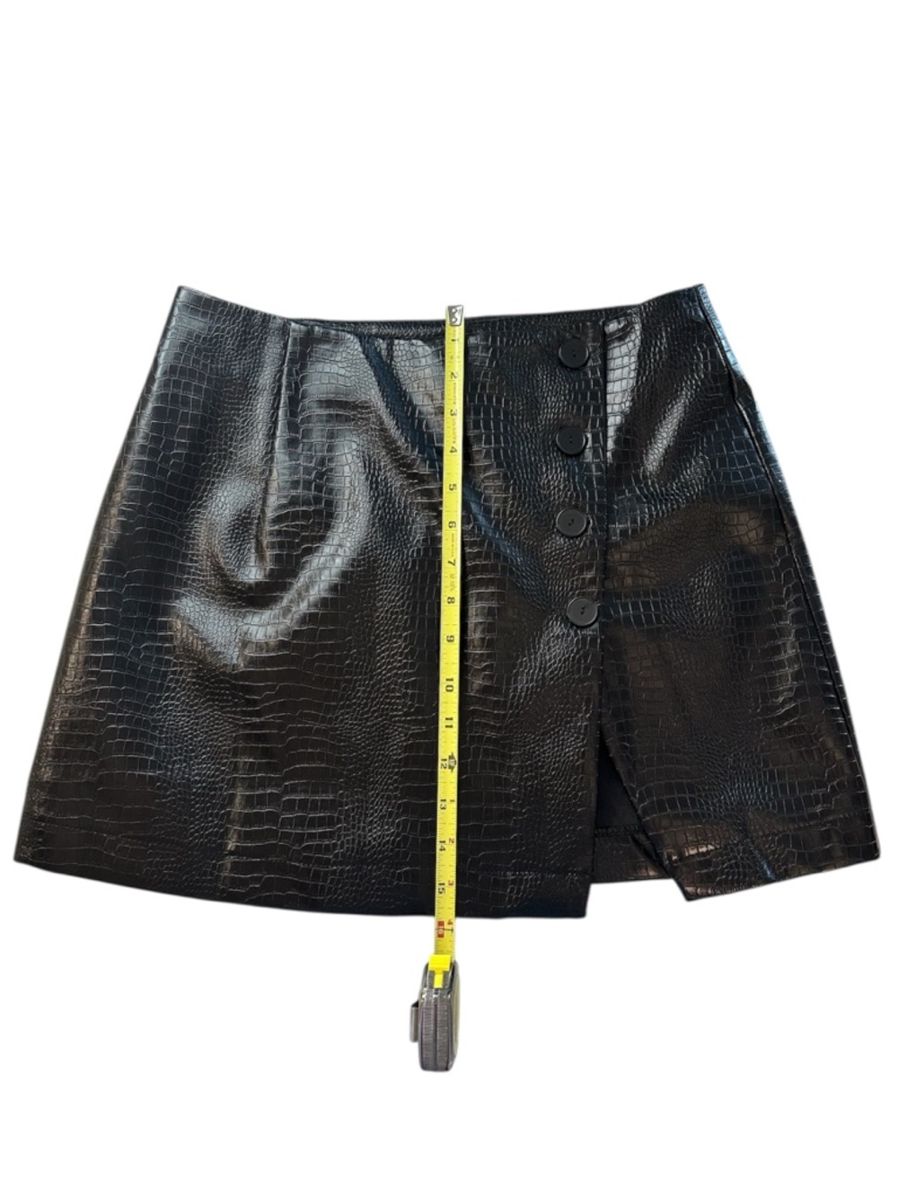 Commense Faux Croc Asymmetric Mini Skirt-NWOT - Picture 2 of 6